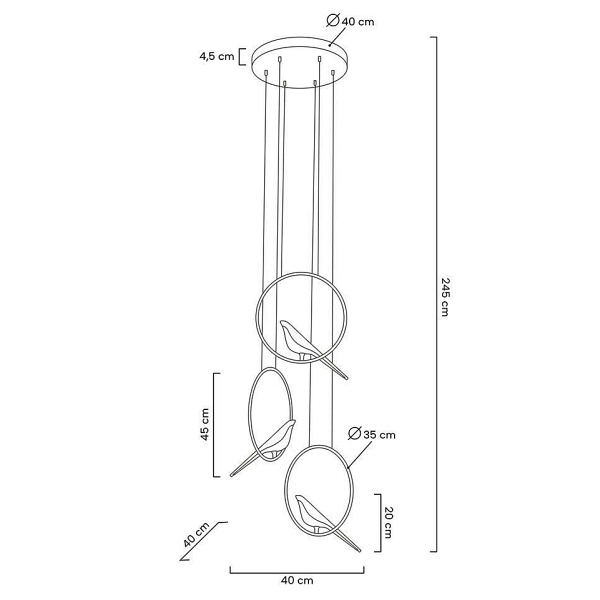Lampa wisząca BIRD DISC złota - Moosee